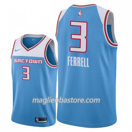 Maglia NBA Sacramento Kings Yogi Ferrell 3 2018-19 Nike City Edition Blu Swingman - Uomo